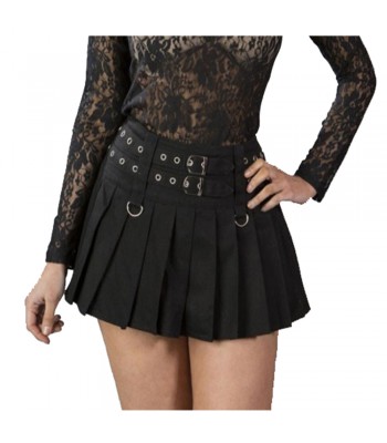 Women Skirt Double Front Buckle Short Tripp Skirt Fastening Lucy Gothic Mini Skirt